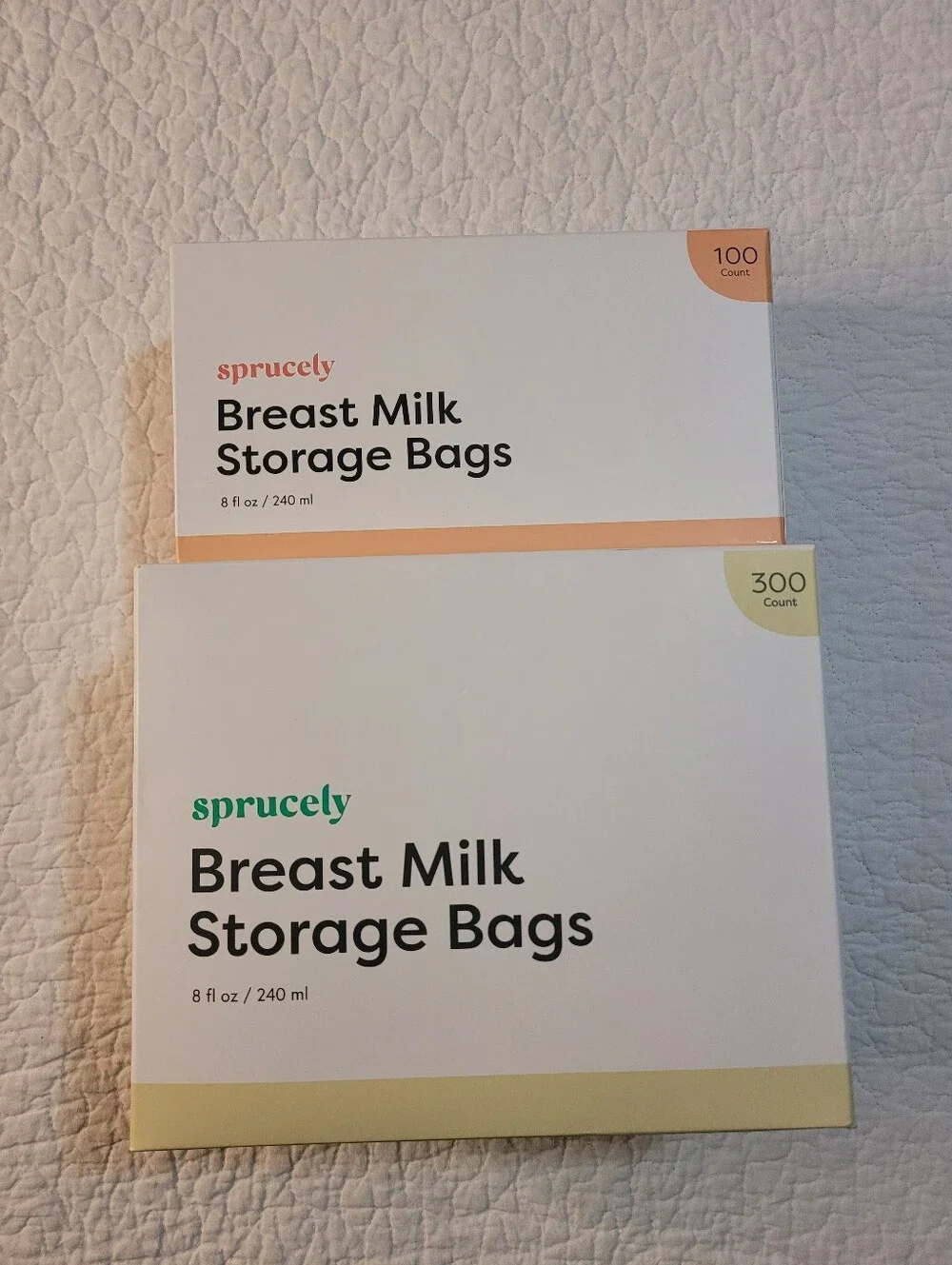 400 Count Sprucely Breast Milk Storage Bags 8oz BPA Free